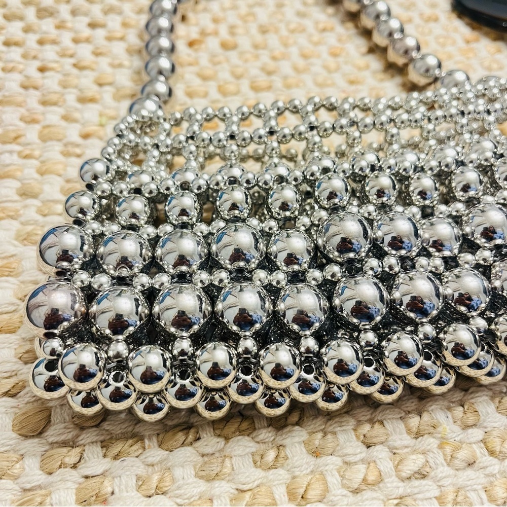 Mirrorball Silver Beaded Shoulder Bag – Valentine’s Night Out - Picture 6 of 7